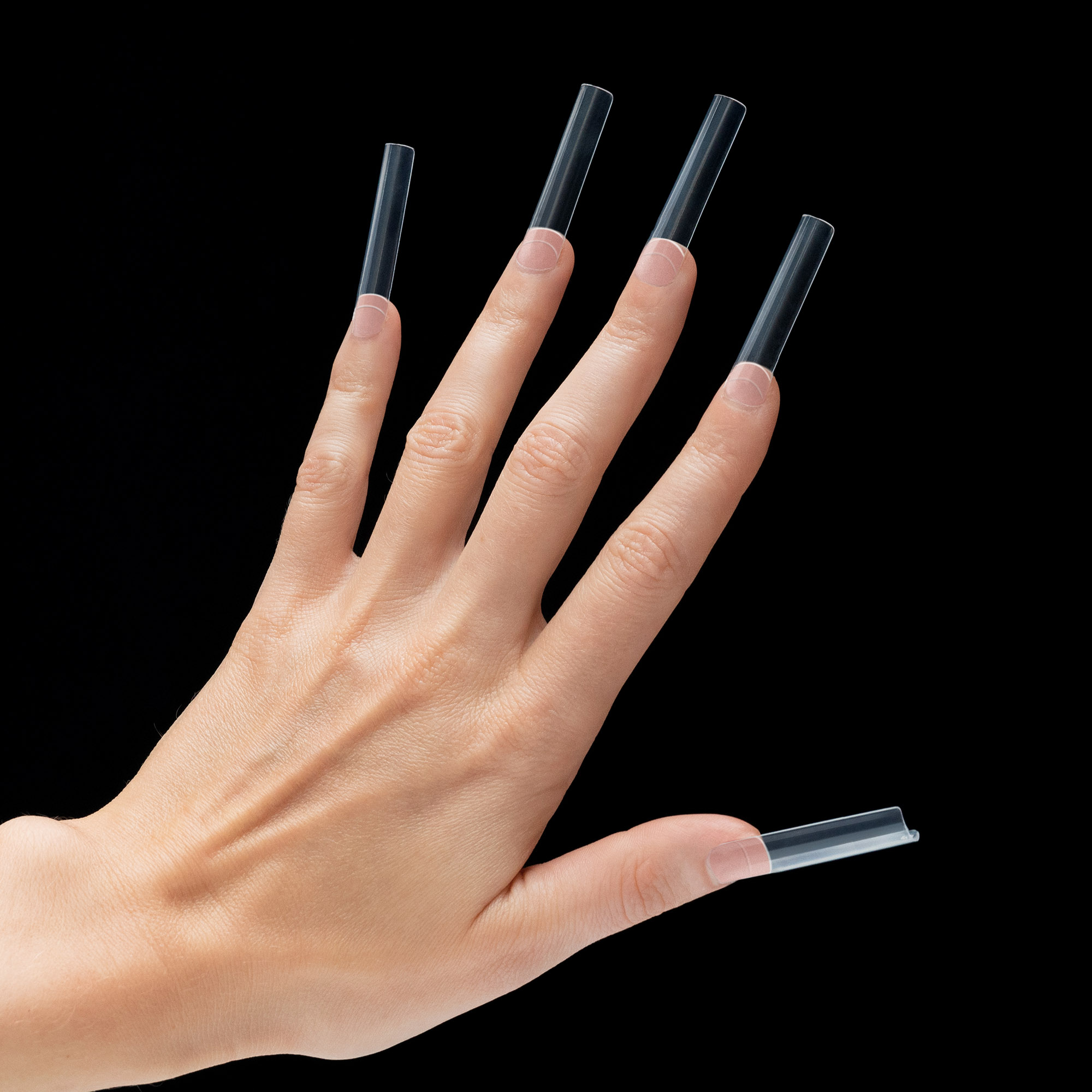 MANI KING Tipsy tunelowe do przedłużania paznokci – Clear (240 sztuk) MANI KING Tipsy tunelowe do przedłużania paznokci – Clear (240 sztuk)