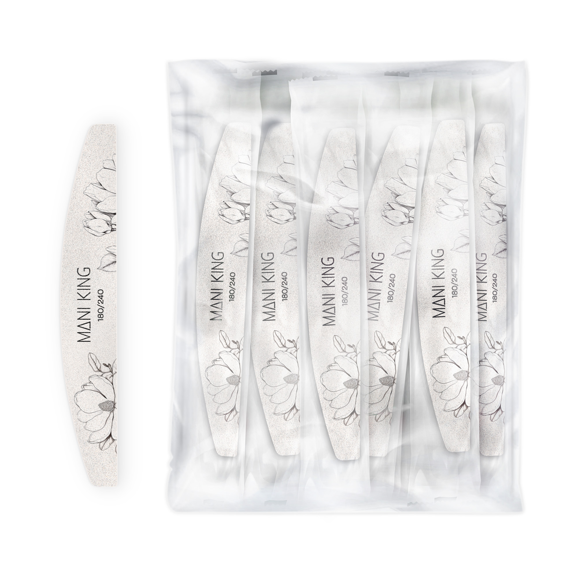 18785G25_MANI KING Mineralny Pilnik do paznokci FLORA PÓŁKSIĘŻYC 180×240 Standard BEZPIECZNY PAKIET – 25 szt__2