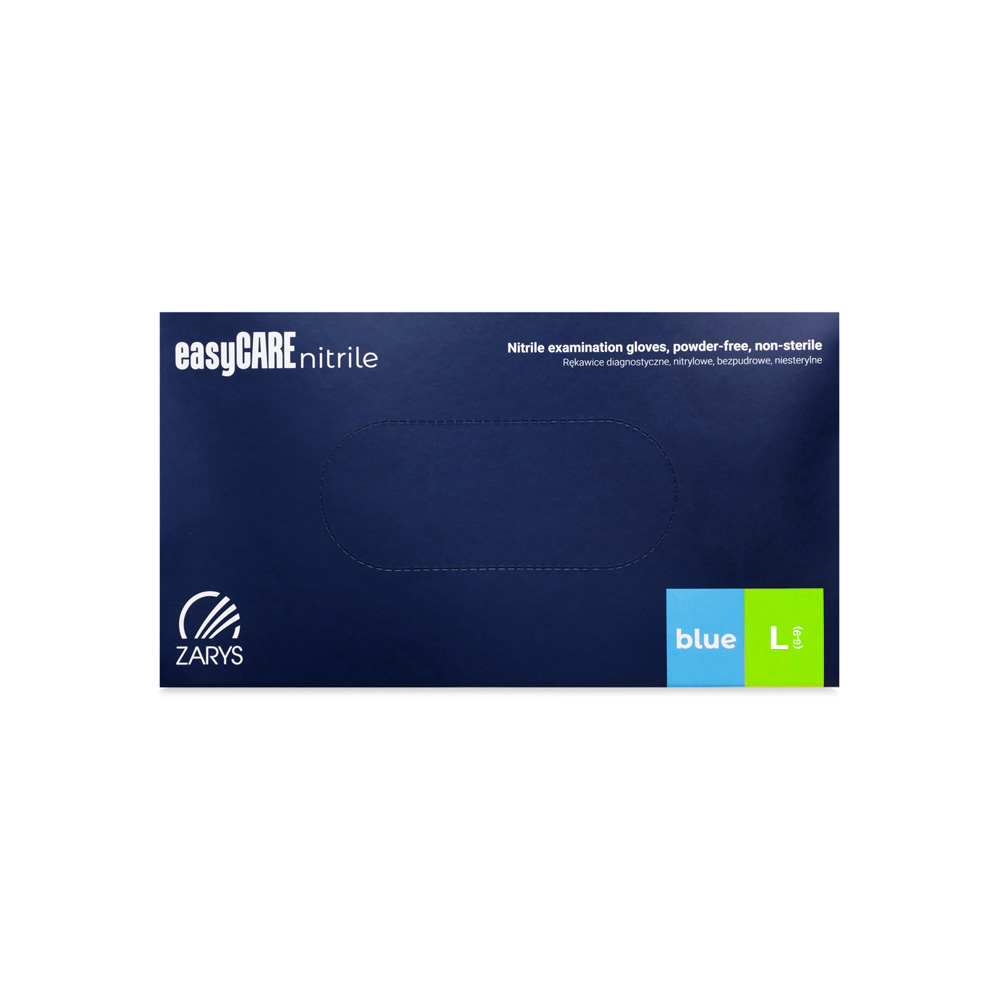 ZARYS – EasyCARE, Rękawiczki diagnostyczne nitrylowe bezpudrowe, rozm. L, Niebieskie ZARYS – EasyCARE, Rękawiczki diagnostyczne nitrylowe bezpudrowe, rozm. L, Niebieskie