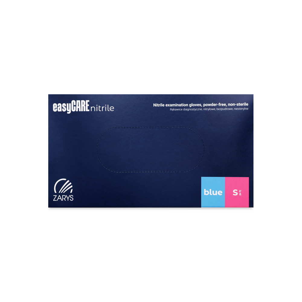 ZARYS – EasyCARE, Rękawiczki diagnostyczne nitrylowe bezpudrowe, rozm. S, Niebieskie ZARYS – EasyCARE, Rękawiczki diagnostyczne nitrylowe bezpudrowe, rozm. S, Niebieskie