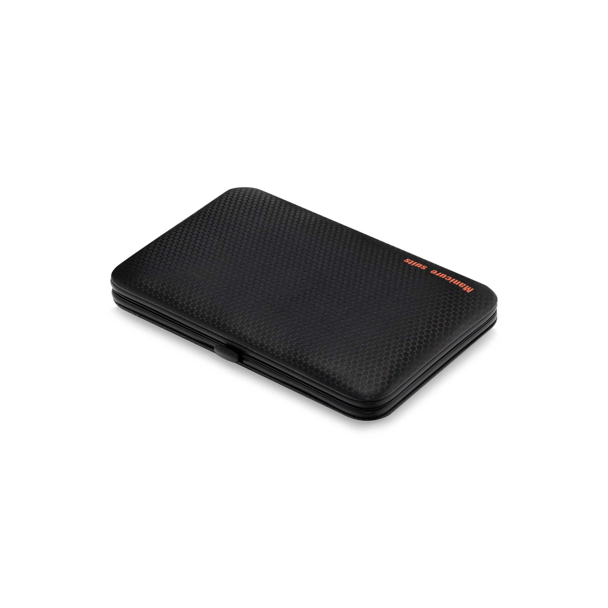 Zestaw 18 akcesoriów kosmetycznych do manicure, pedicure i zabiegów na twarz w czarno – czerwonym etui Zestaw 18 akcesoriów kosmetycznych do manicure, pedicure i zabiegów na twarz w czarno – czerwonym etui