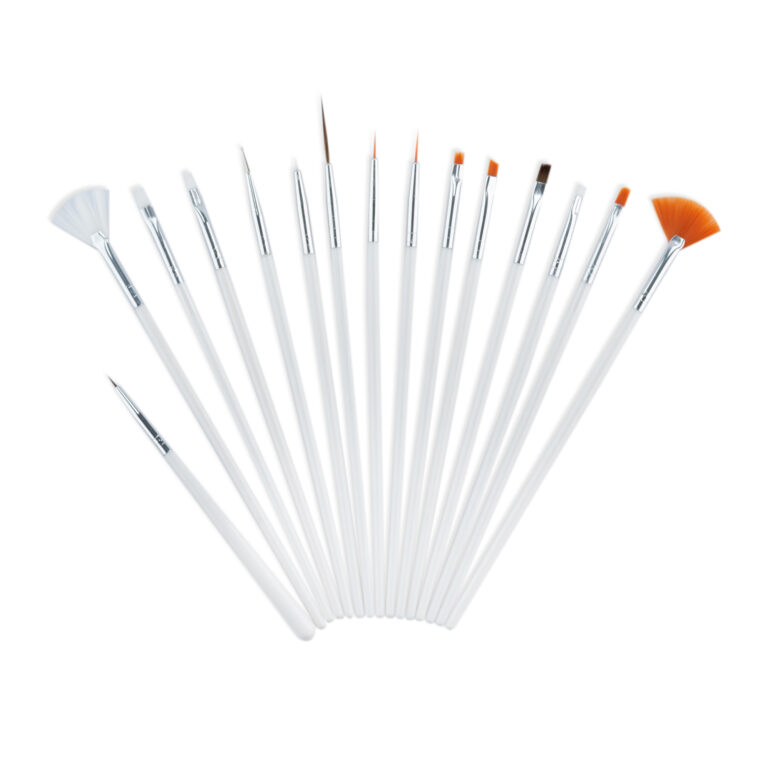Zestaw pędzelków białe 15 sztuk