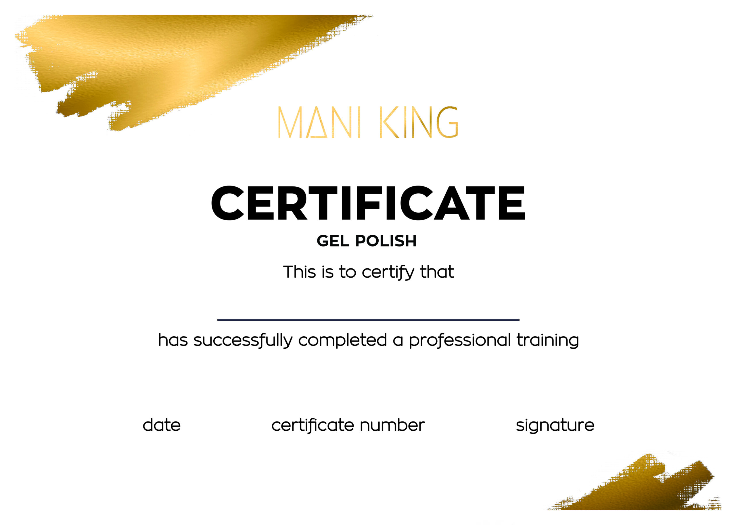 Certyfikat GEL POLISH ManiKing – dla Instruktorów