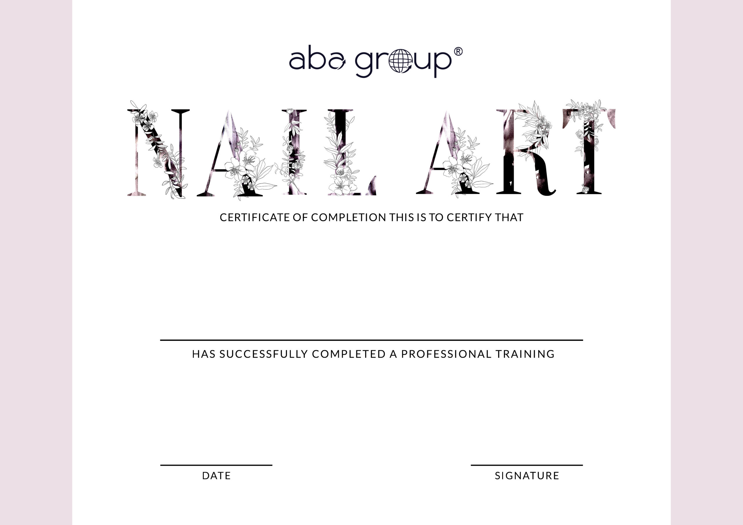 Certyfikat NAIL ART – dla Instruktorów Aba Group