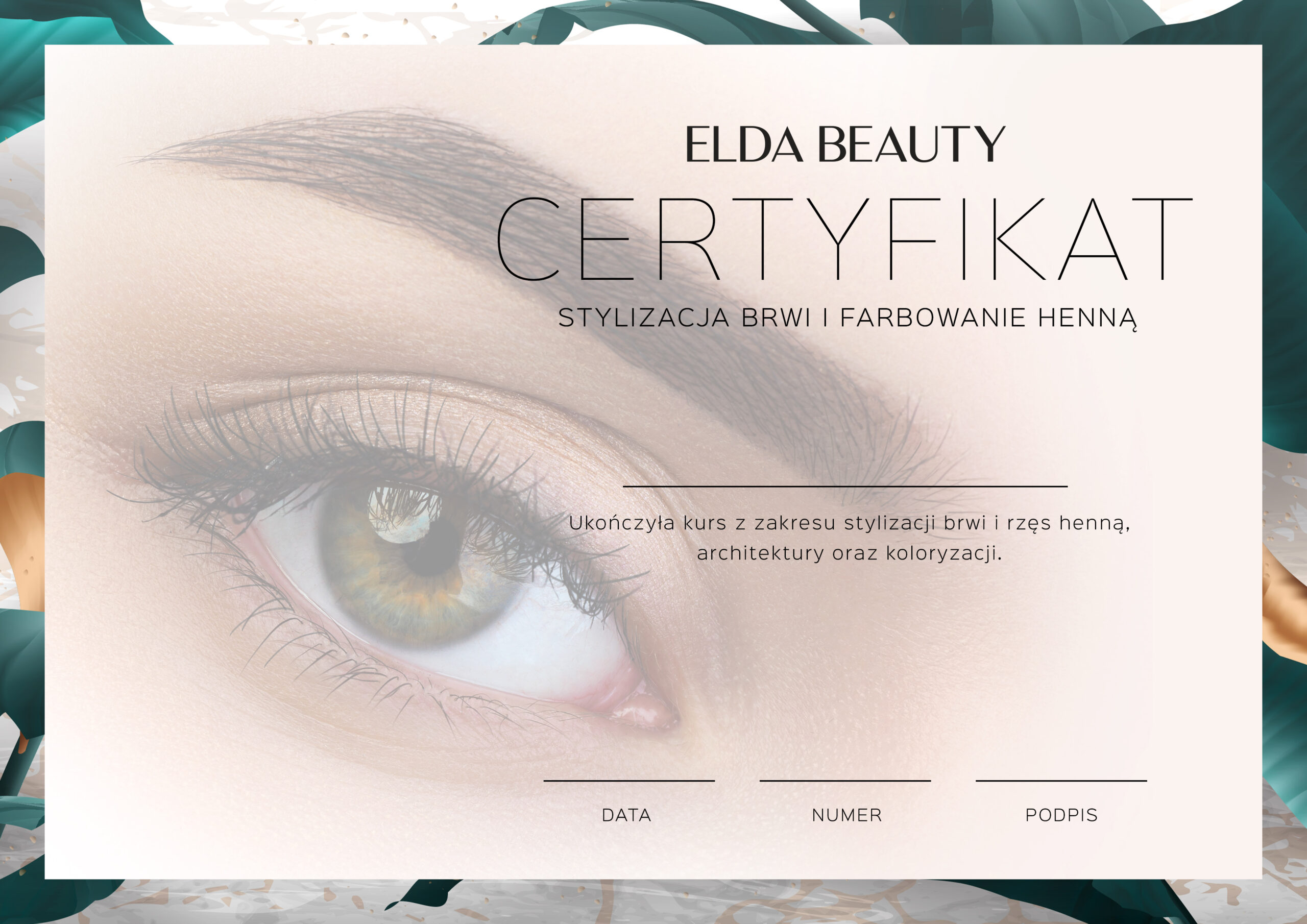 Certyfikat STYLIZACJI BRWI I FARBOWANIE HENNĄ – dla Instruktorów