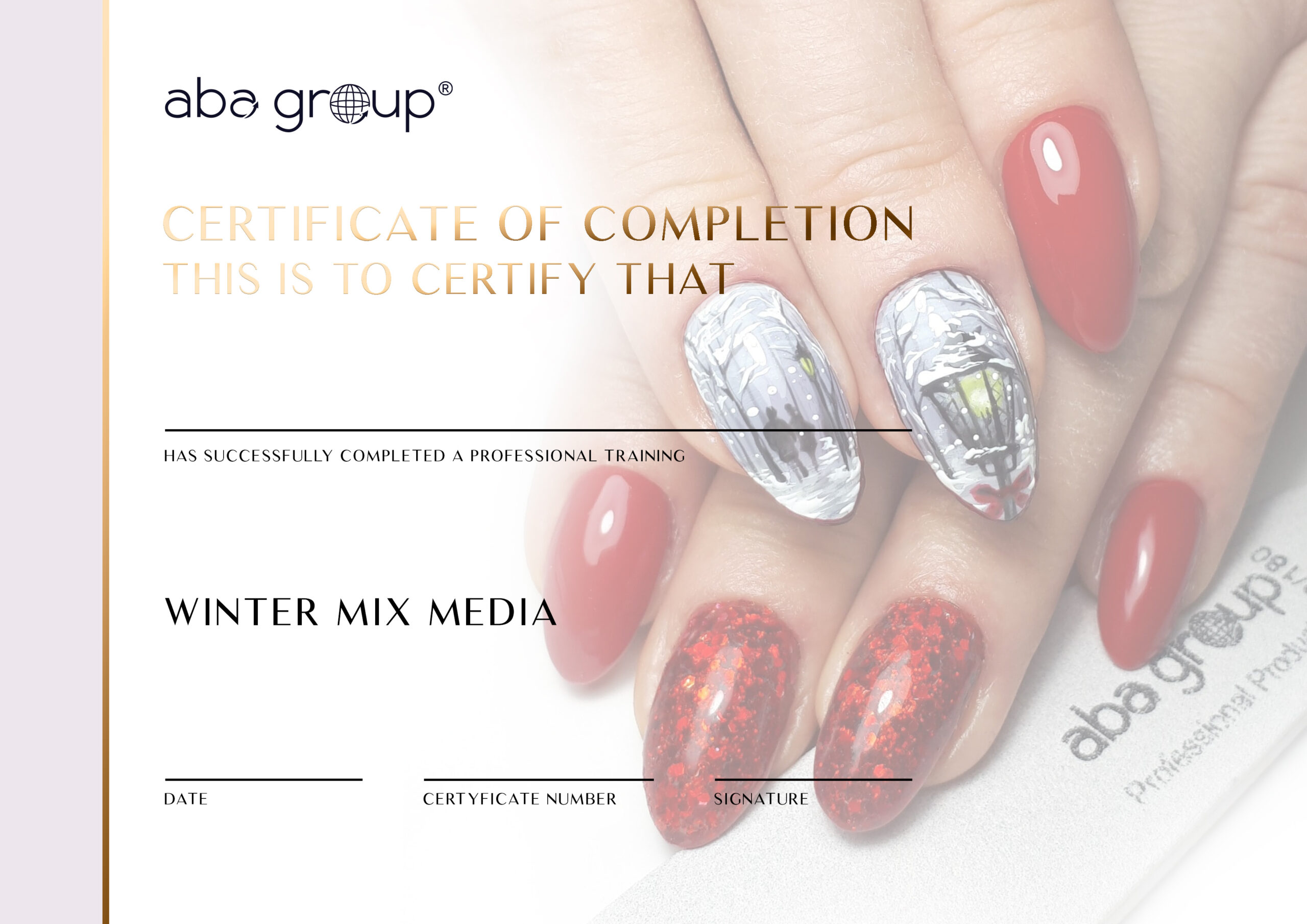 Certyfikat WINTER MIX MEDIA – dla Instruktorów Aba Group