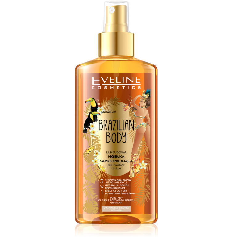 Eveline Cosmetics – BRAZYLIAN BODY – Luksusowa mgiełka samoopalająca do twarzy i ciała 5w1, 150 ml