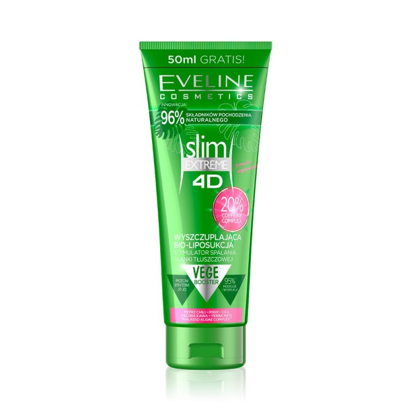 Eveline Cosmetics – SLIM EXTREME 4D – Wyszczuplająca bio-liposukcja z 20% kompleksem z kofeiną, 250 ml