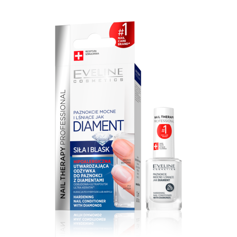 Eveline Cosmetics – NAIL THERAPY – Odżywka utwardzająca z diamentami, 12 ml