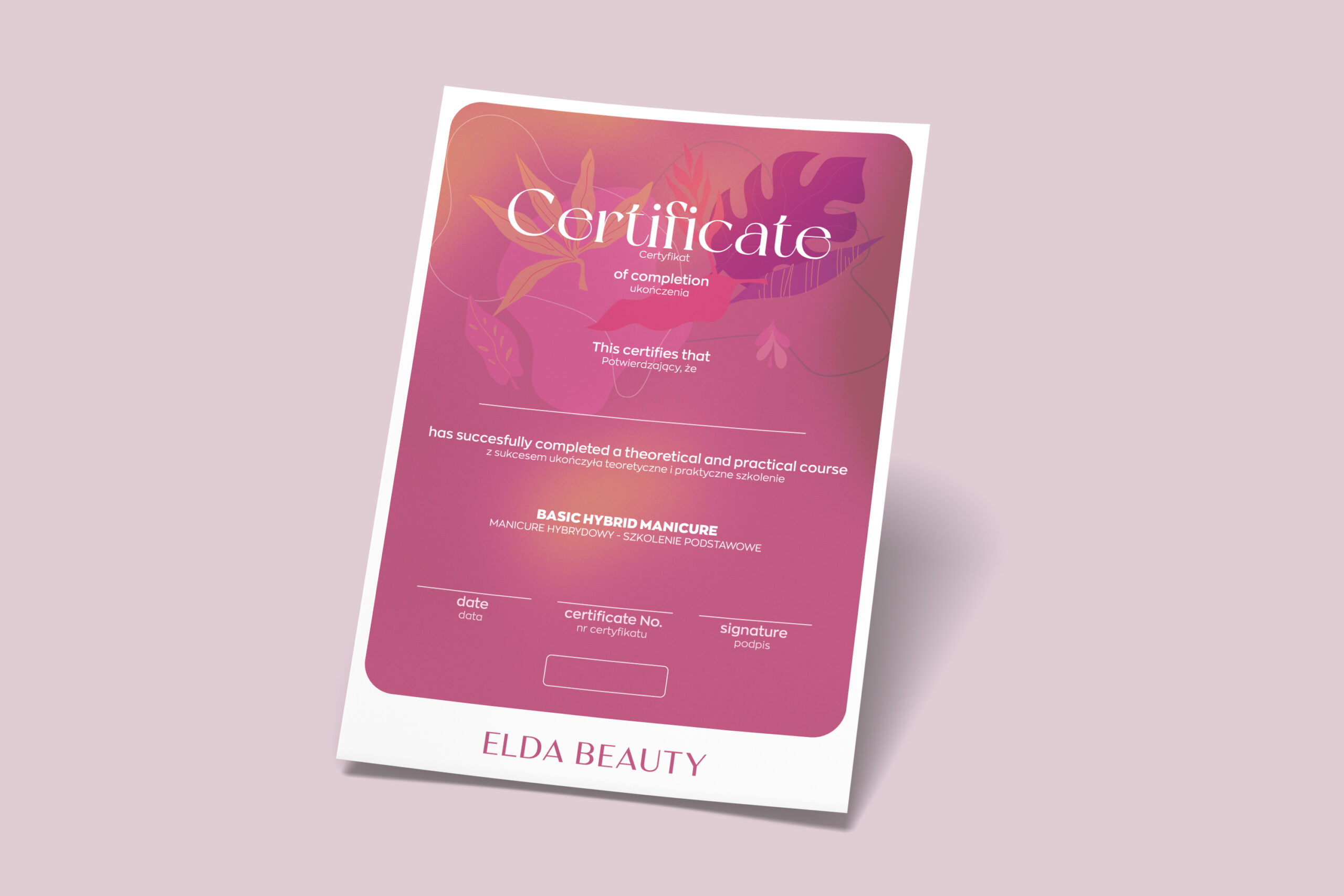 Certyfikat BASIC HYBRID – dla Instruktorów Elda Beauty