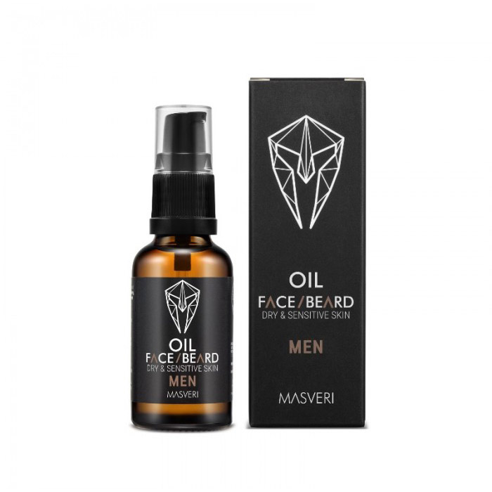 Masveri – Olejek do twarzy i brody dla suchej i wrażliwej skóry, 30 ml