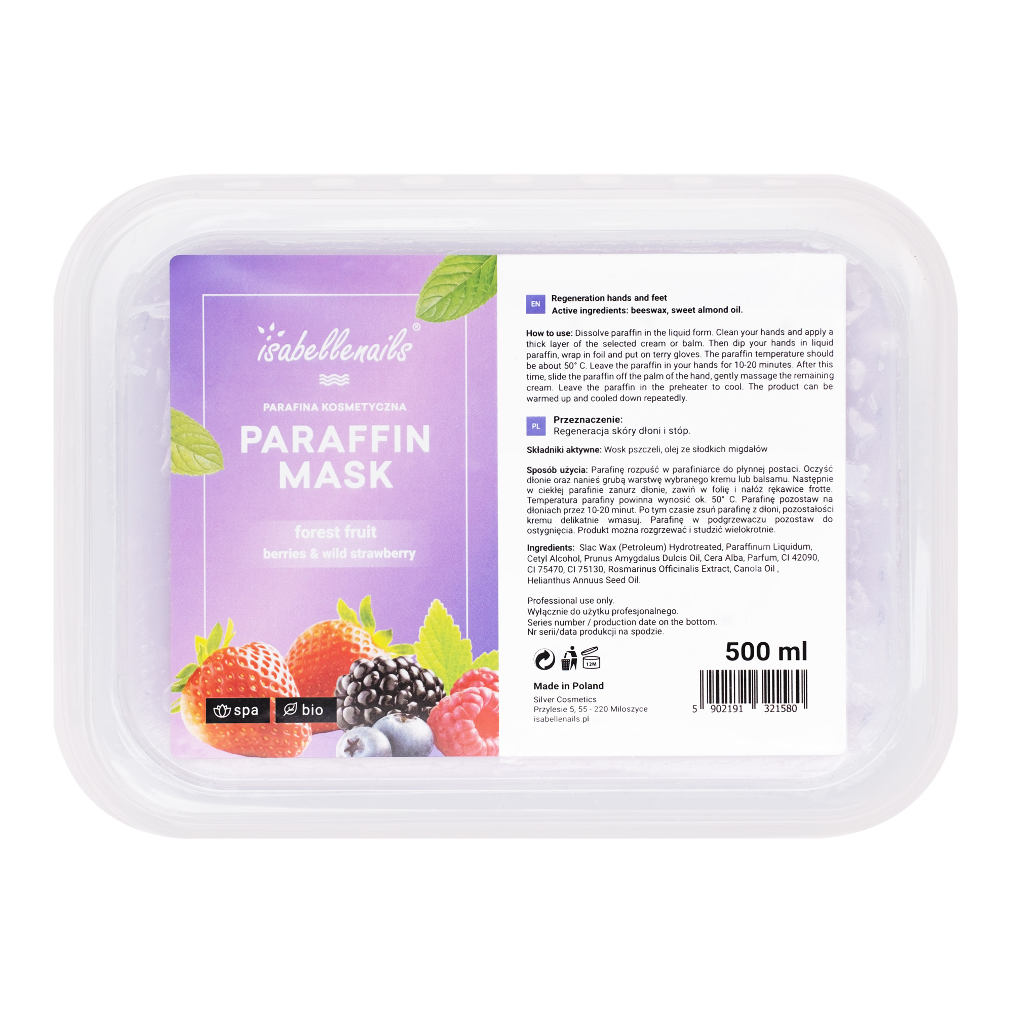 Isabellenails parafina kosmetyczna owoce leśne 500 ml, Opakowanie zastępcze