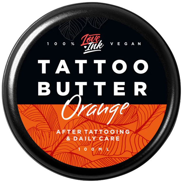 WYPRZEDAŻ – Loveink – Masełko Tattoo Butter Orange, 100 ml – Uszkodzone opakowanie