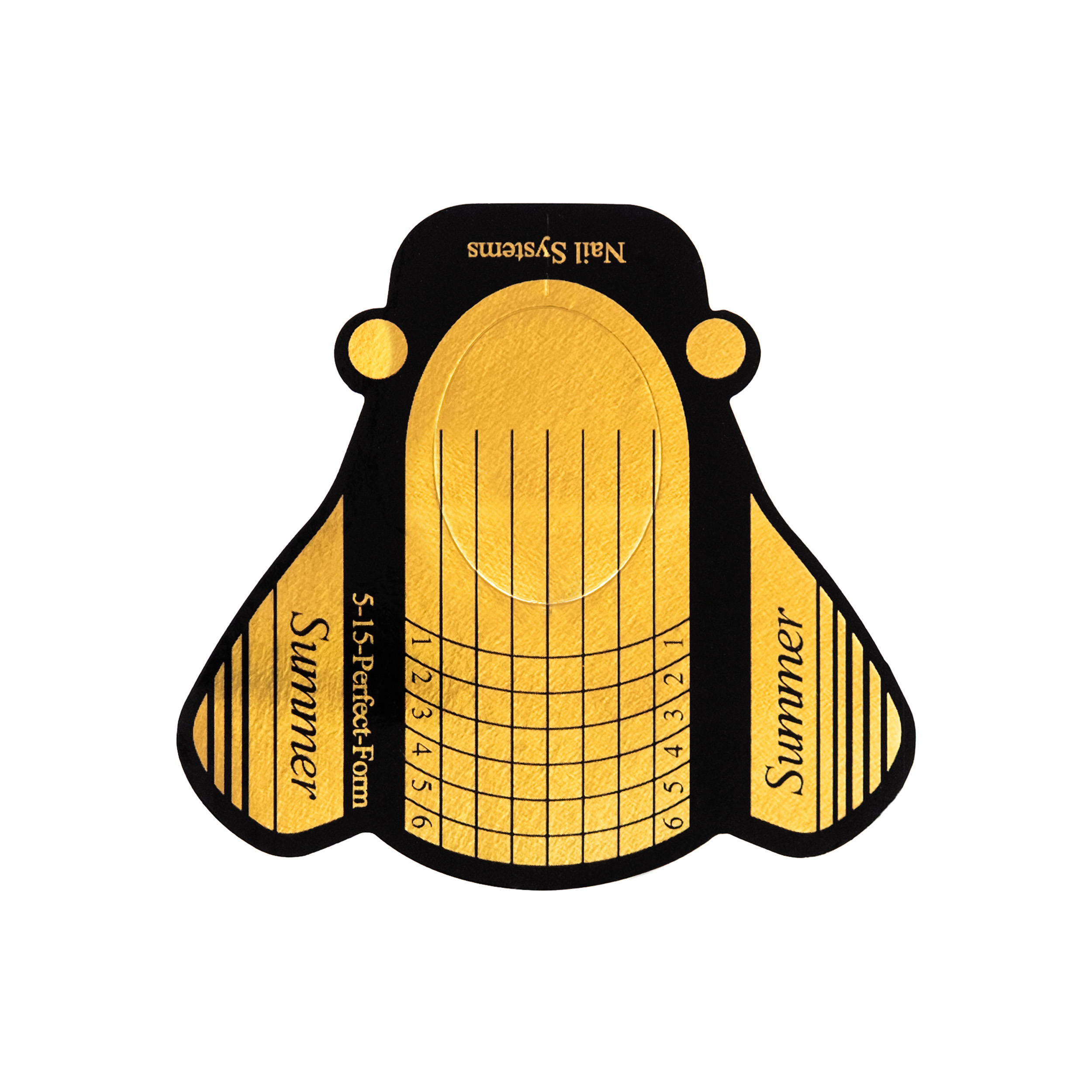 Formy/Szablony duże S złote do przedłużania paznokci do żelu, akrylu, 500 szt.