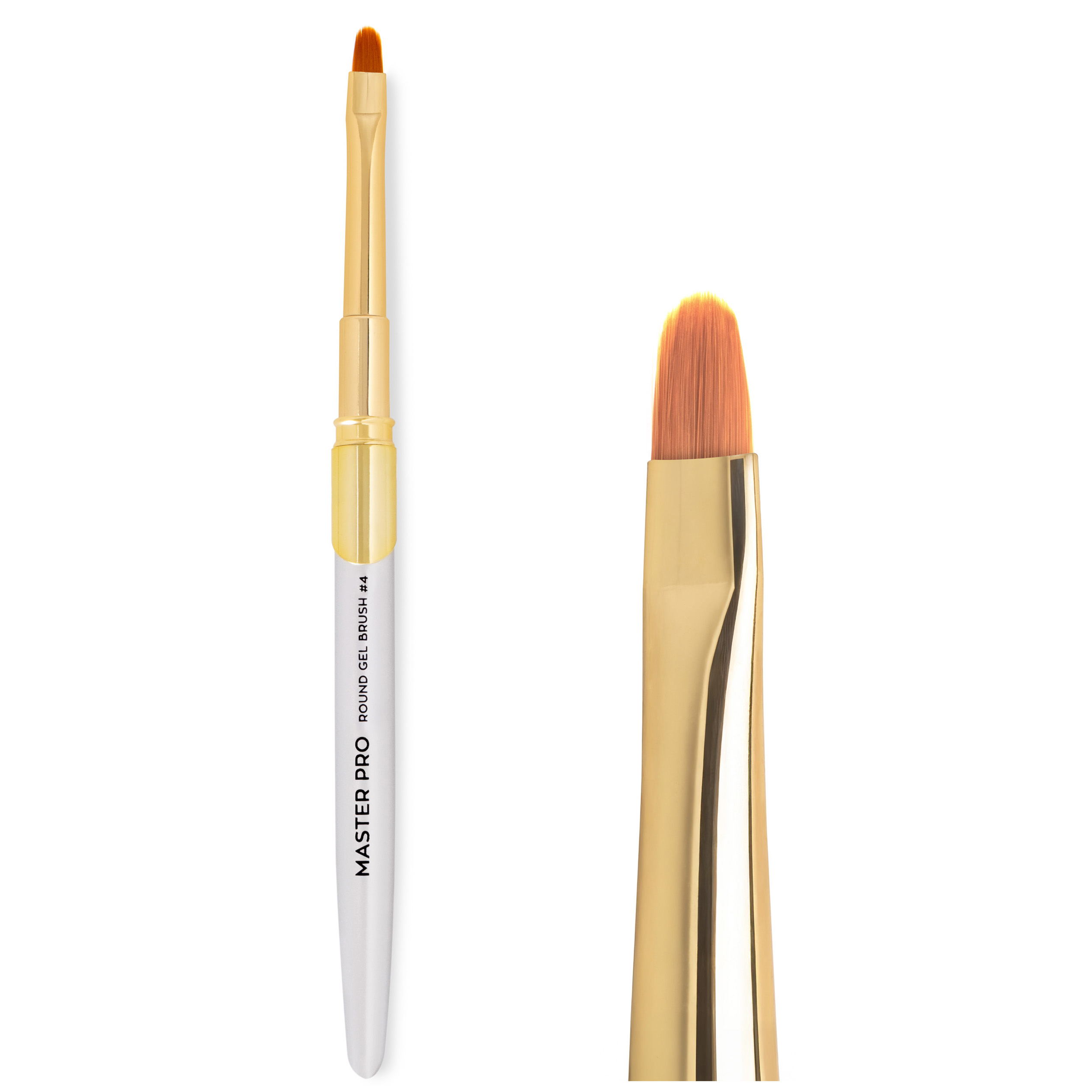 Aba Group Pędzel do żelu MASTER PRO Round Gel Brush #4, okrągły, srebrny