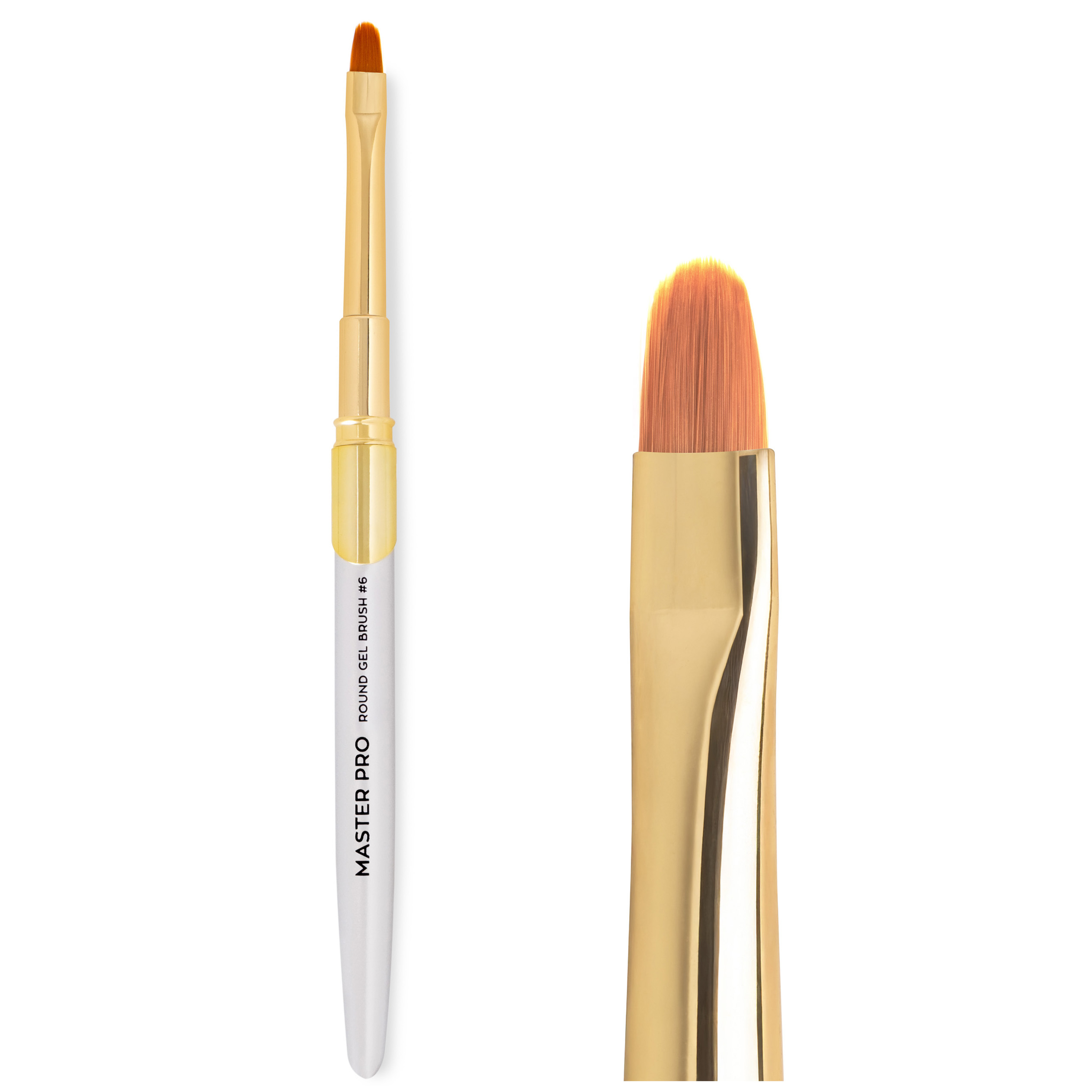 Aba Group Pędzel do żelu MASTER PRO Round Gel Brush #6, okrągły, srebrny