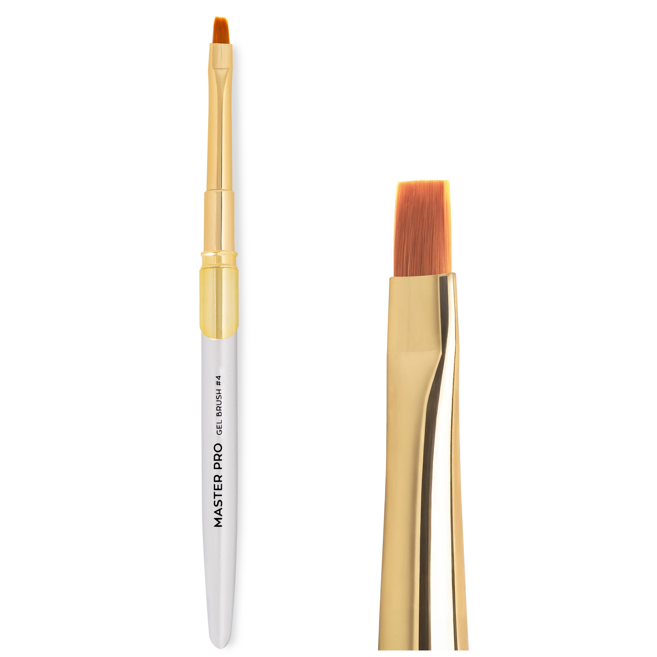 Aba Group Pędzel do żelu MASTER PRO Gel Brush #4, prosty, srebrny