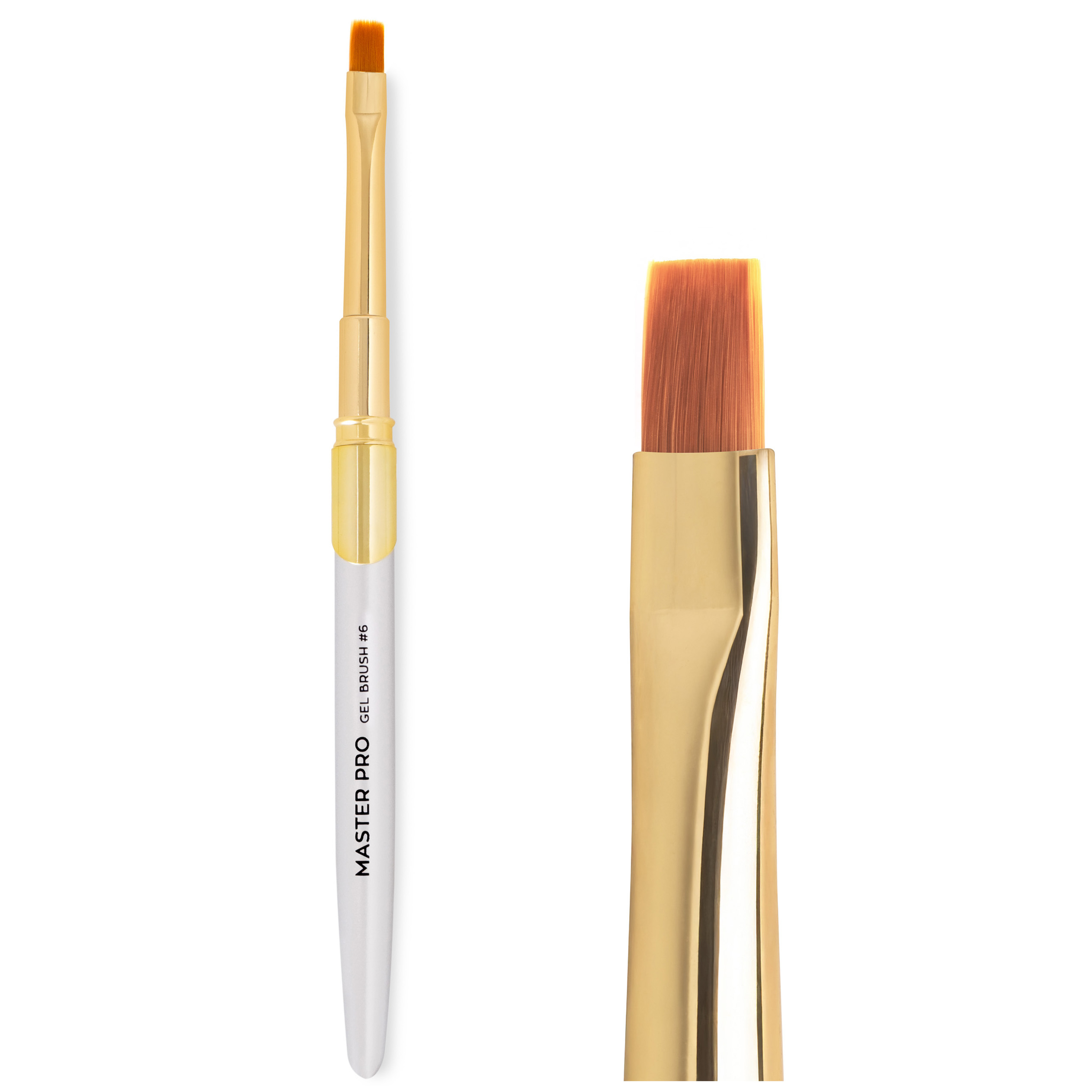 Aba Group Pędzel do żelu MASTER PRO Gel Brush #6, prosty, srebrny